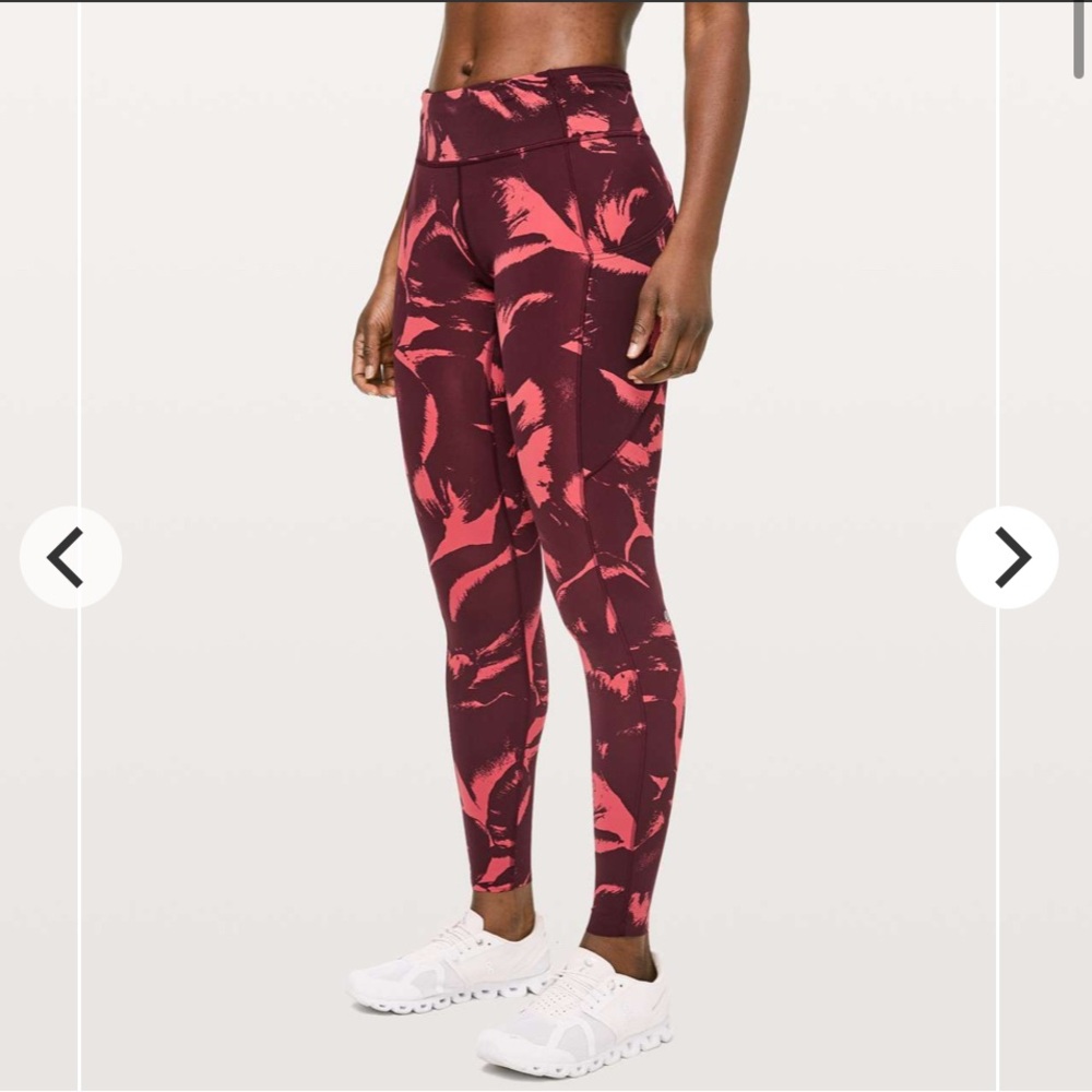 Lululemon fast & free full length tight mid rise non reflective 28” size 6 EUC
